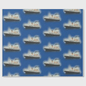 Titanic Party Blue  White Star Line Ship Cadeaupapier (Vlak)