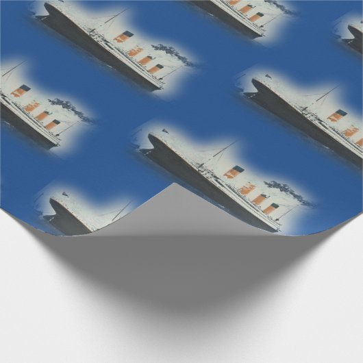 Titanic Party Blue  White Star Line Ship Cadeaupapier (Hoek)