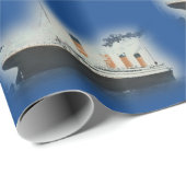 Titanic Party Blue  White Star Line Ship Cadeaupapier (Rol Hoek)