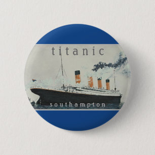 TITANIC Party Blue  White Star Line Ship Ronde Button 5,7 Cm