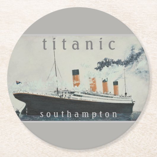 TITANIC Party White Star Line Ship Ronde Kartonnen Onderzetter (Voorkant)