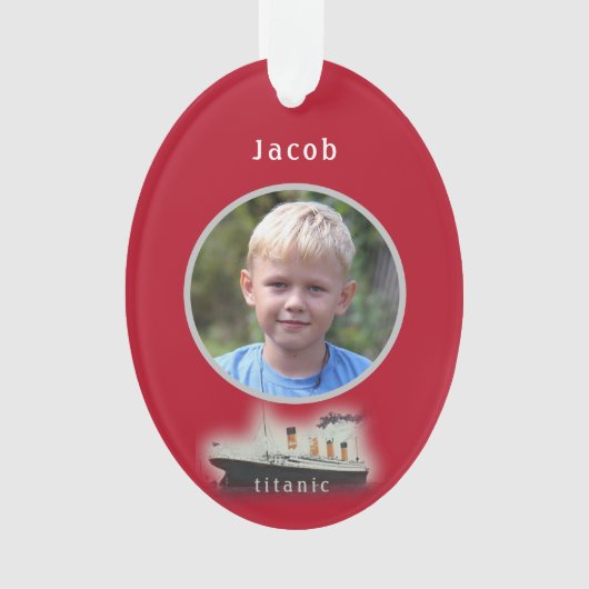  Titanic Photo Red Kerstannament Ornament (voorkant)