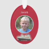  Titanic Photo Red Kerstannament Ornament (achterkant)