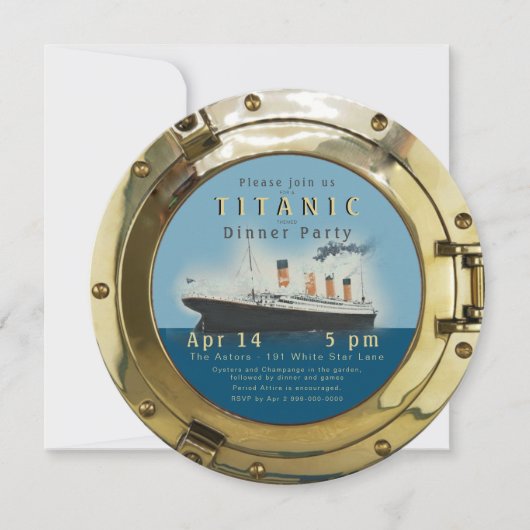 Titanic Porthole Party Invitation Save The Date (Voorkant)
