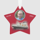Titanic Porthole Photo Red Kerstmis Ornament (voorkant)
