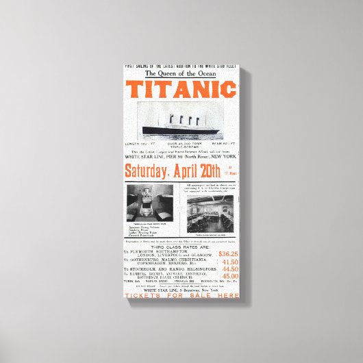 Titanic Queen of the Ocean - White Star Line Canvas Afdruk (Voorkant)