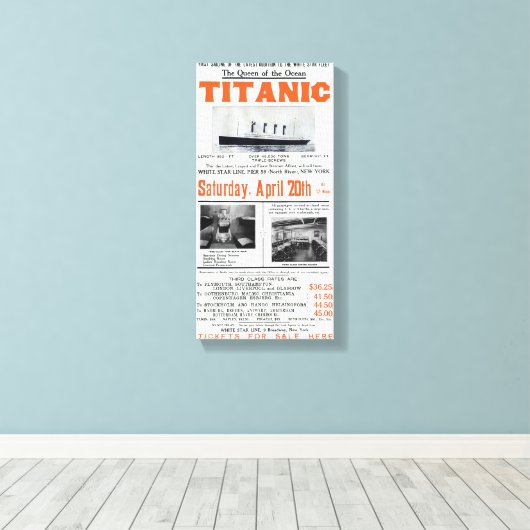 Titanic Queen of the Ocean - White Star Line Canvas Afdruk (Insitu (Houten vloer))