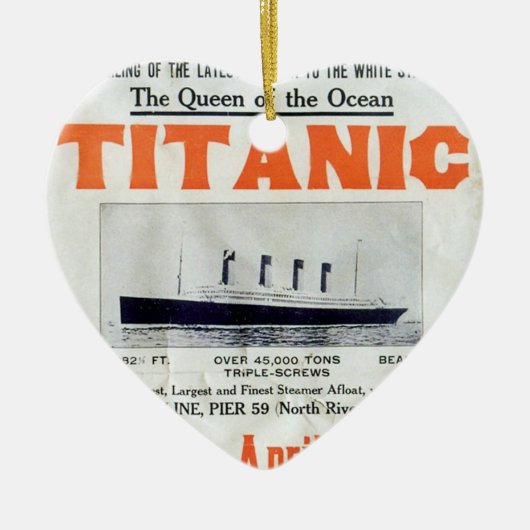 Titanic Queen of the Ocean - White Star Line Keramisch Ornament (Voorkant)