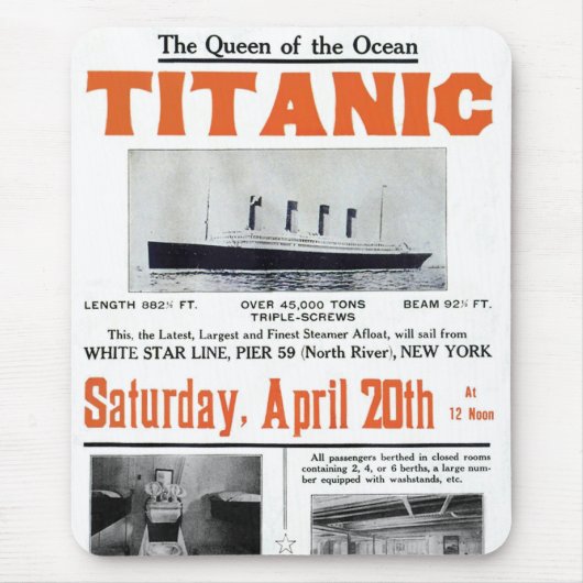 Titanic Queen of the Ocean - White Star Line Muismat (Voorkant)