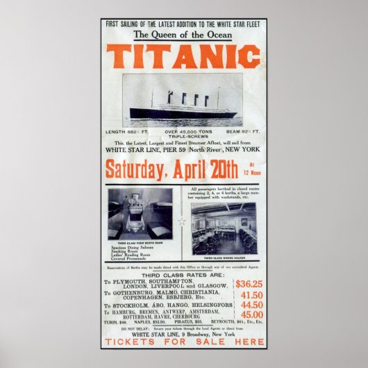 Titanic Queen of the Ocean - White Star Line Poster (Voorkant)