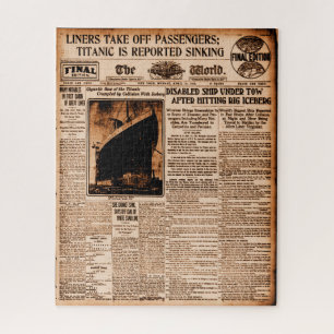 Titanic rapporteerde Sinking World News 1912 Legpuzzel