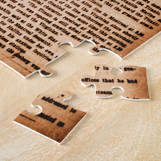 Titanic rapporteerde Sinking World News 1912 Legpuzzel (Zijkant)