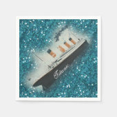 Titanic Sapphire Glitter Glam White Star Line Schi Servet (Voorkant)