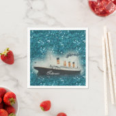 Titanic Sapphire Glitter White Star Line Schip Servet (Insitu)