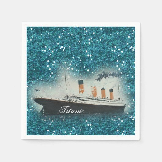 Titanic Sapphire Glitter White Star Line Schip Servet (Voorkant)