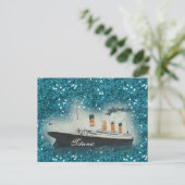 Titanic Sapphire Glitter White Star Line Ship Briefkaart (Staand voorkant)