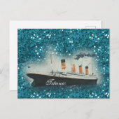 Titanic Sapphire Glitter White Star Line Ship Briefkaart (Voorkant / Achterkant)