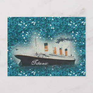 Titanic Sapphire Glitter White Star Line Ship Briefkaart