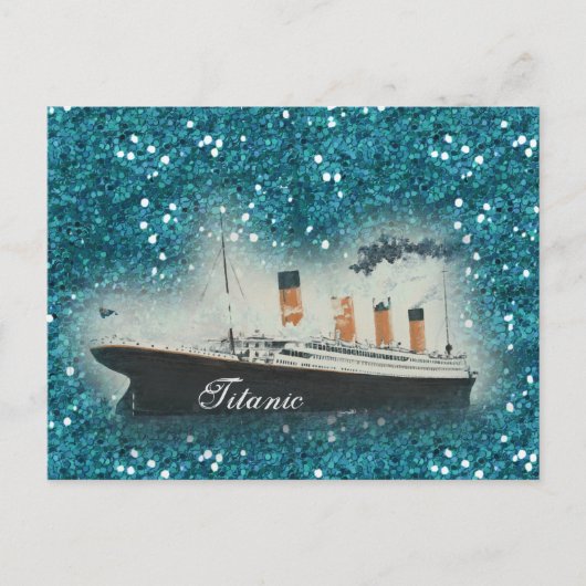 Titanic Sapphire Glitter White Star Line Ship Briefkaart (Voorkant)