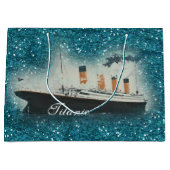Titanic Sapphire Glitter White Star Line Ship Groot Cadeauzakje (Voorkant)