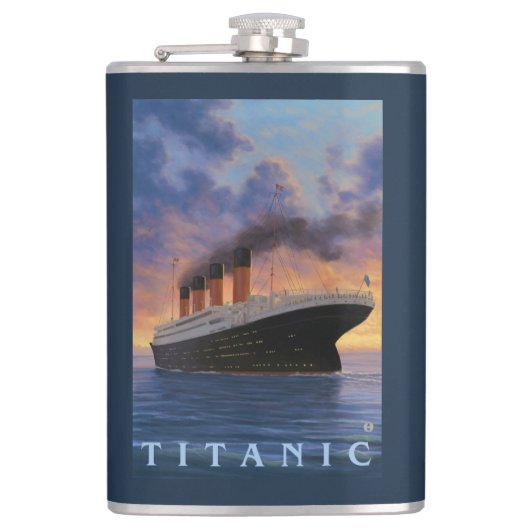 Titanic SceneWhite Star Line Heupfles (Voorkant)