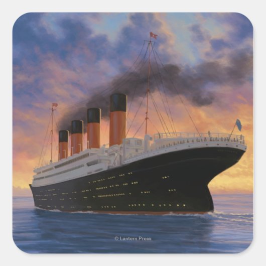 Titanic SceneWhite Star Line Vierkante Sticker (Voorkant)