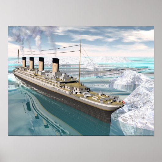 Titanic ship - 3D render Poster (Voorkant)