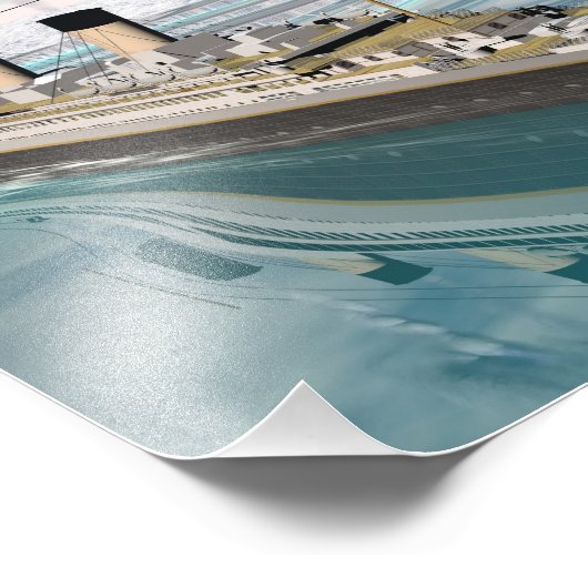 Titanic ship - 3D rendering Foto Afdruk (Hoek)
