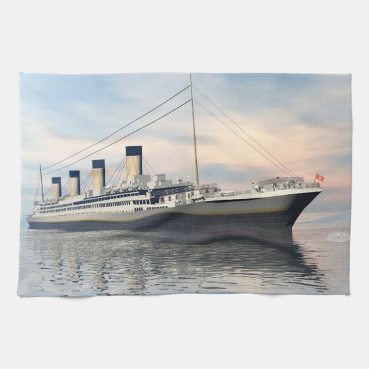 Titanic ship - 3D rendering Theedoek (Horizontaal)