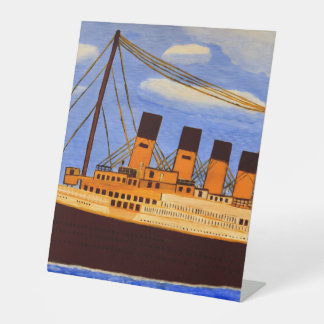 Titanic Ship  Reclamebord Met Voetstuk