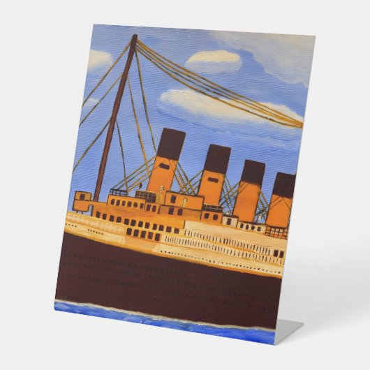Titanic Ship  Reclamebord Met Voetstuk (Voorkant)
