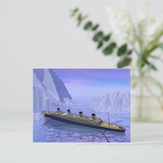 Titanic ship sinking - 3D rendering Briefkaart (Staand voorkant)