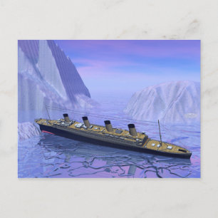 Titanic ship sinking - 3D rendering Briefkaart