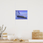 Titanic ship sinking - 3D rendering Poster (Keuken)