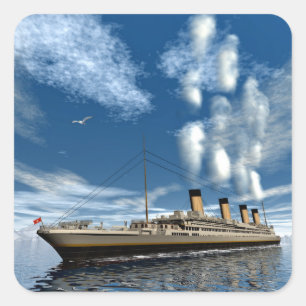 Titanic ship vierkante sticker