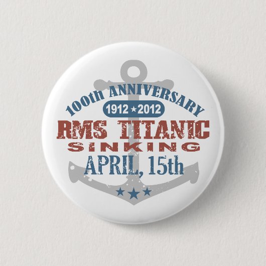 Titanic Sinking 100 Year Jubileum Ronde Button 5,7 Cm (Voorkant)
