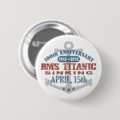Titanic Sinking 100 Year Jubileum Ronde Button 5,7 Cm (Voorkant /achterkant)