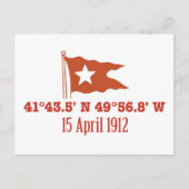 Titanic Sinking GPS-coördinaten & White Star Flag Briefkaart (Voorkant)