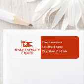 Titanic Sinking GPS-coördinaten & White Star Flag Etiket (Insitu)