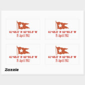 Titanic Sinking GPS-coördinaten & White Star Flag Rechthoekige Sticker (Vel)