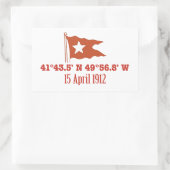 Titanic Sinking GPS-coördinaten & White Star Flag Rechthoekige Sticker (Tas)