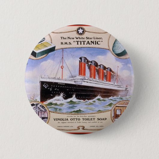 Titanic Soap Label Ronde Button 5,7 Cm (Voorkant)