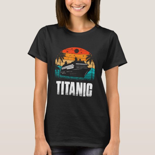 Titanic The Unsinkable Ship Retro Sunset Enthusias T-shirt (Voorkant)