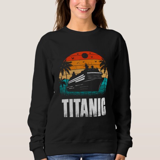 Titanic The Unsinkable Ship Retro Sunset Enthusias Trui (Voorkant)