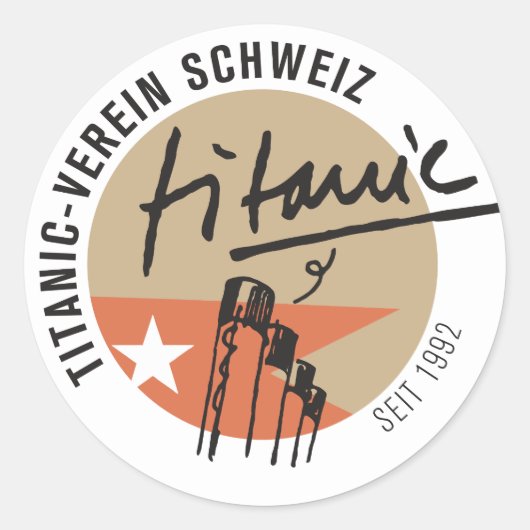 Titanic-Verein Schweiz Aufkleber Ronde Sticker (Voorkant)