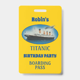 Titanic Verjaardag Geel White Star Line Schip Badge