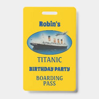 Titanic Verjaardag Geel White Star Line Schip Badge