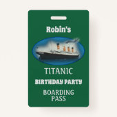 Titanic Verjaardag Green White Star Line schip Badge (Voorkant)