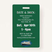 Titanic Verjaardag Green White Star Line schip Badge (Achterkant)