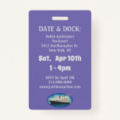 Titanic Verjaardag Paarse White Star Line Ship Bad Badge (Achterkant)